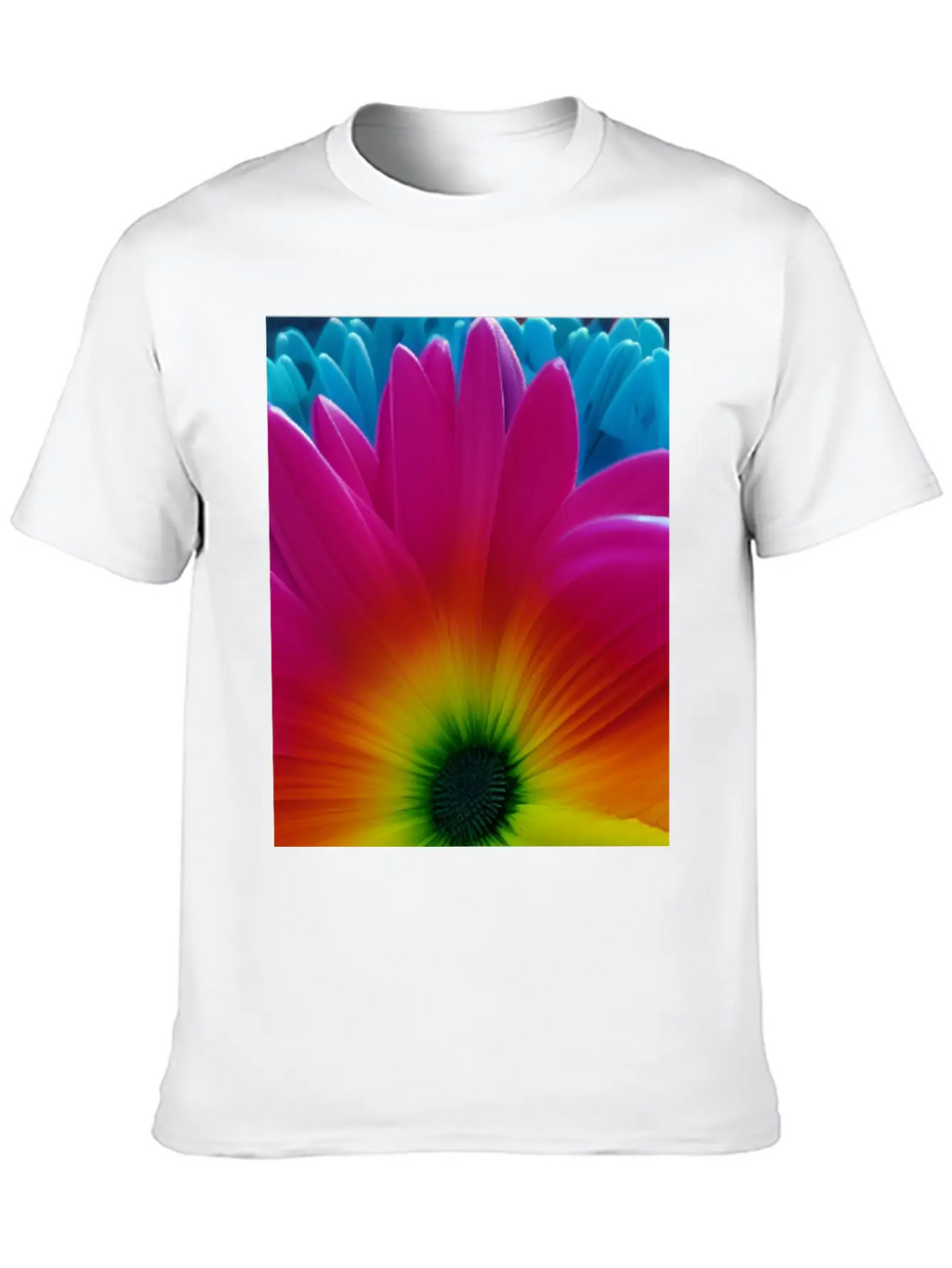 Rainbow Flower Classic Cotton Tee – Unisex Comfort For Any Season