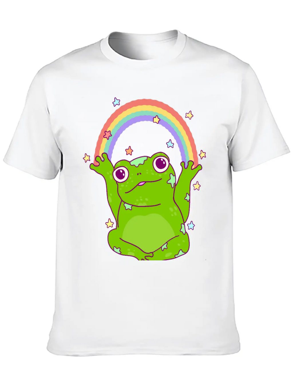 Rainbow Frog Essential Cotton Tee For Daily Outfits – Unisex Style