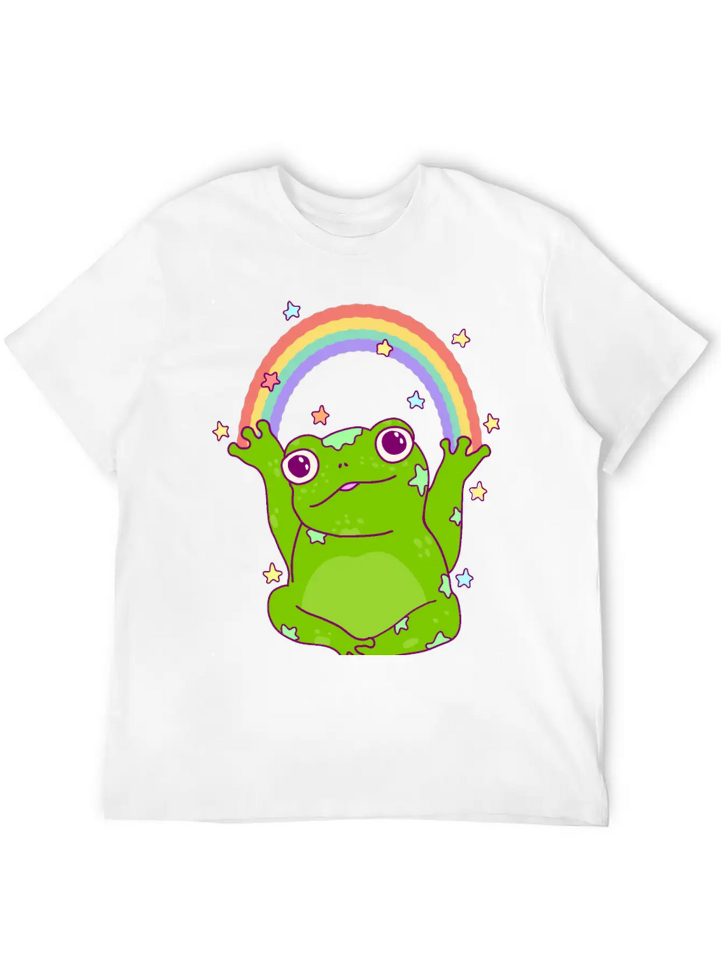 Rainbow Frog Essential Cotton Tee For Daily Outfits – Unisex Style