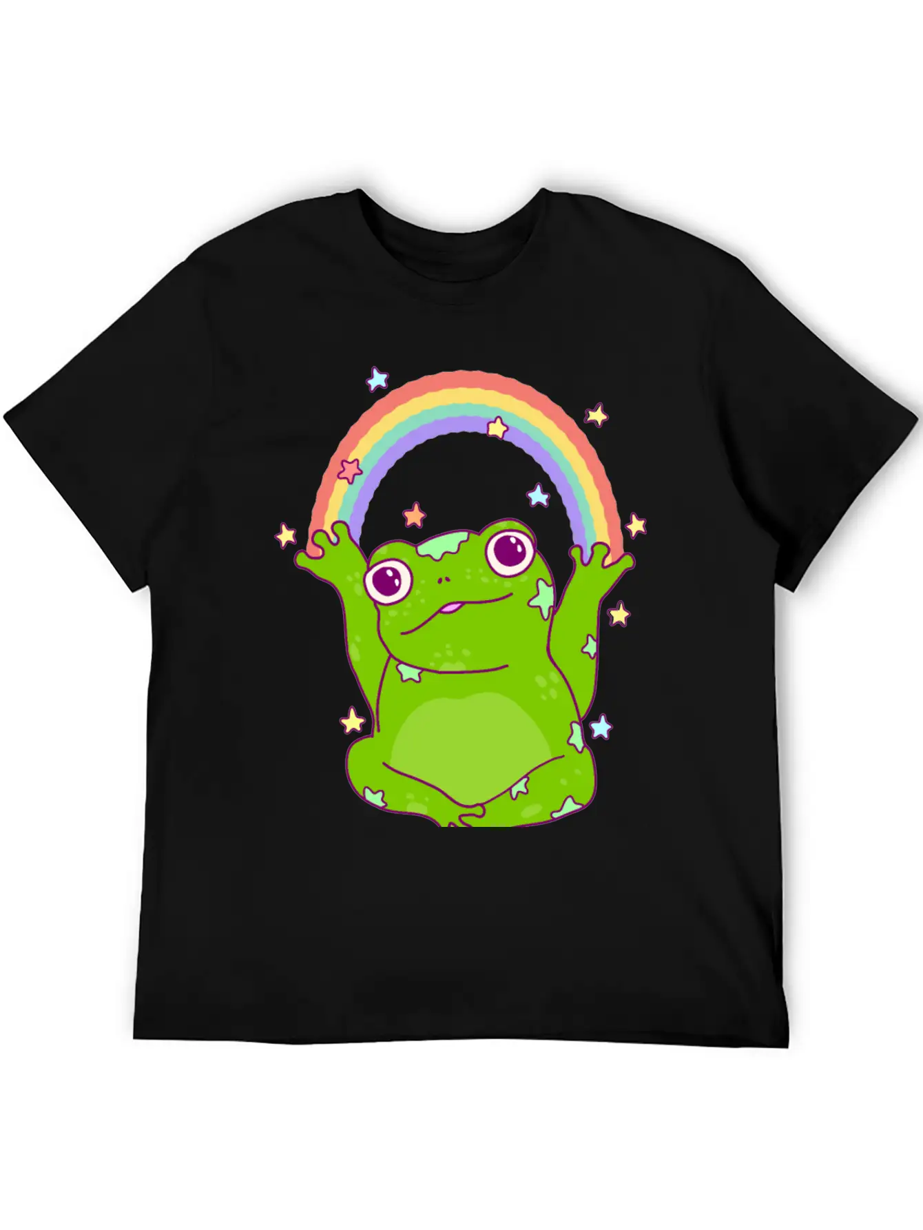 Rainbow Frog Essential Cotton Tee For Daily Outfits – Unisex Style