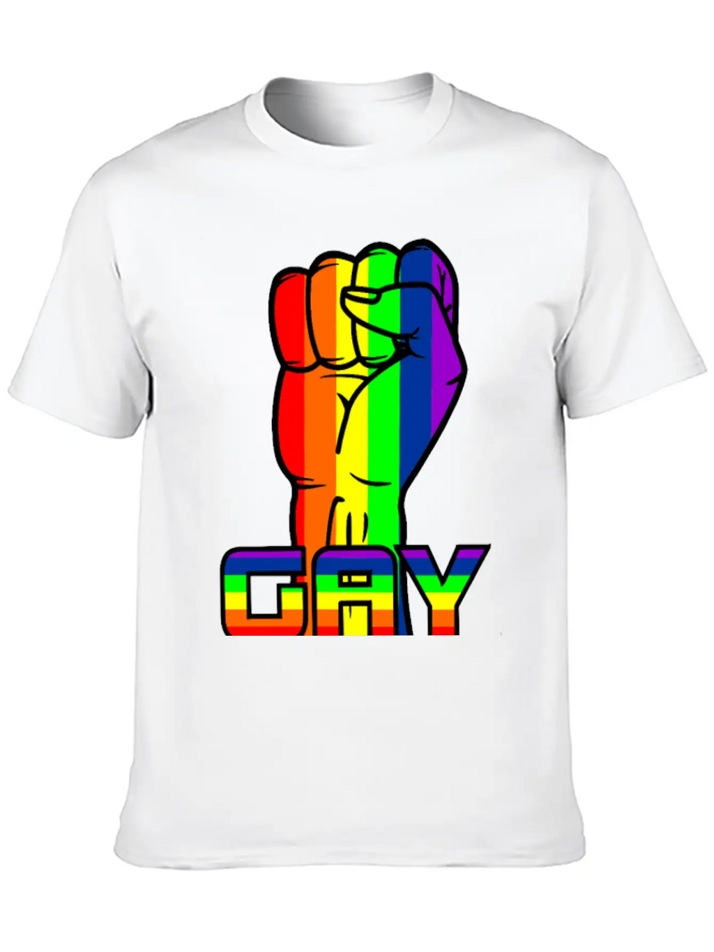 Rainbow Gay Pride Logo With Text 'GAY PRIDE' Timeless Short Sleeve Tee – Comfy And Minimalist Design