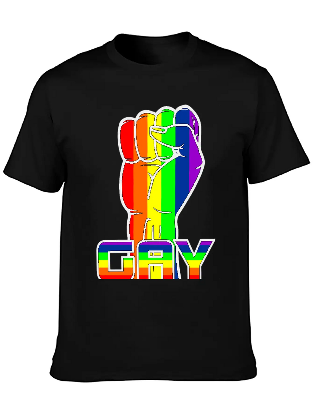 Rainbow Gay Pride Logo With Text 'GAY PRIDE' Timeless Short Sleeve Tee – Comfy And Minimalist Design