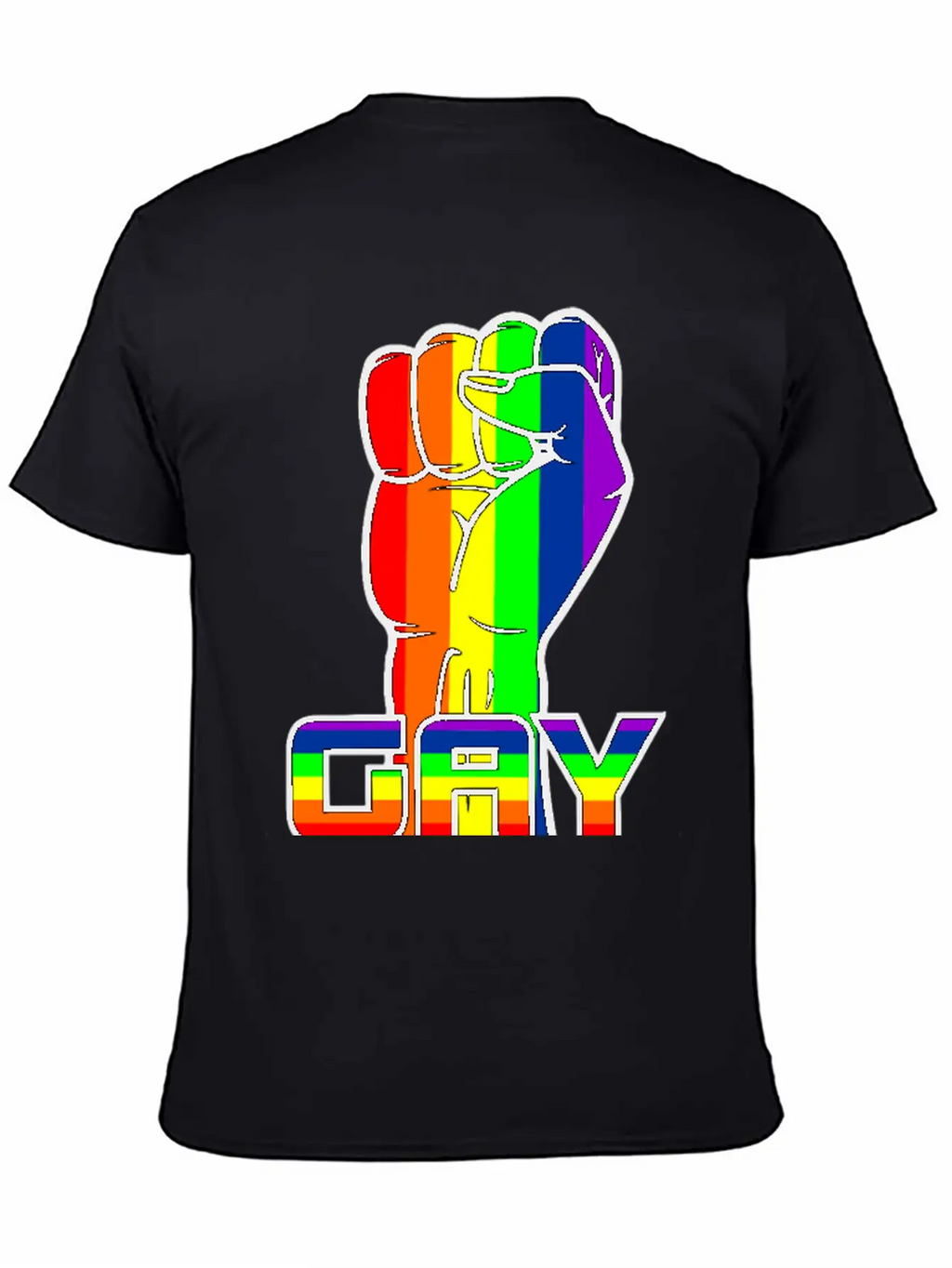 Rainbow Gay Pride Logo With Text 'GAY PRIDE' Timeless Short Sleeve Tee – Comfy And Minimalist Design