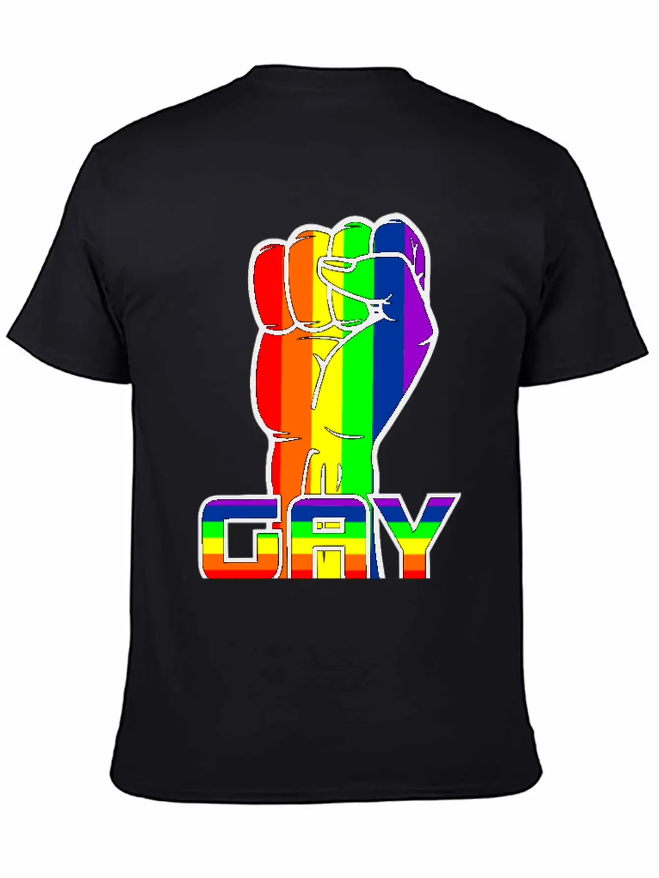 Rainbow Gay Pride Logo With Text 'GAY PRIDE' Timeless Short Sleeve Tee – Comfy And Minimalist Design