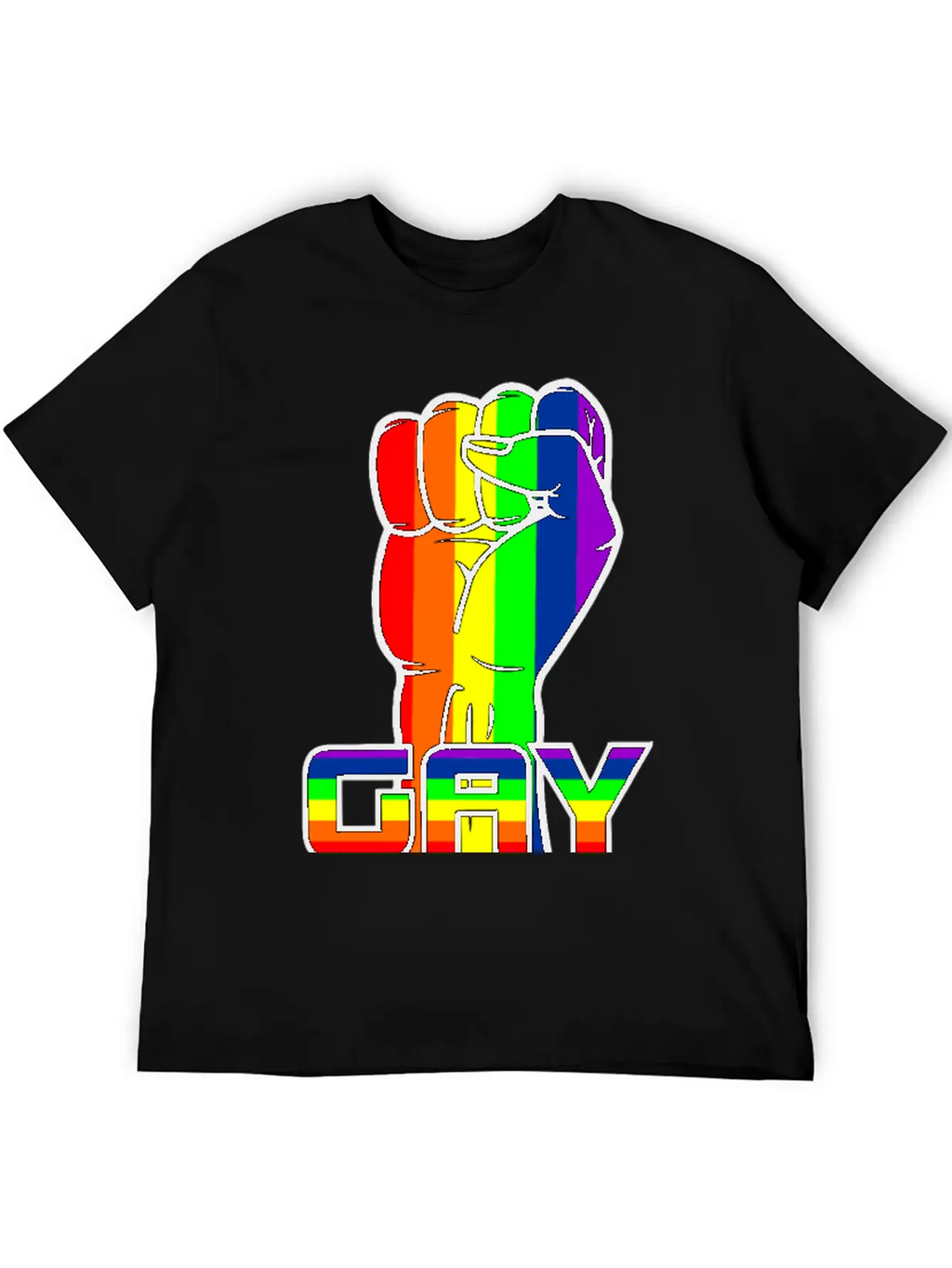 Rainbow Gay Pride Logo With Text 'GAY PRIDE' Timeless Short Sleeve Tee – Comfy And Minimalist Design