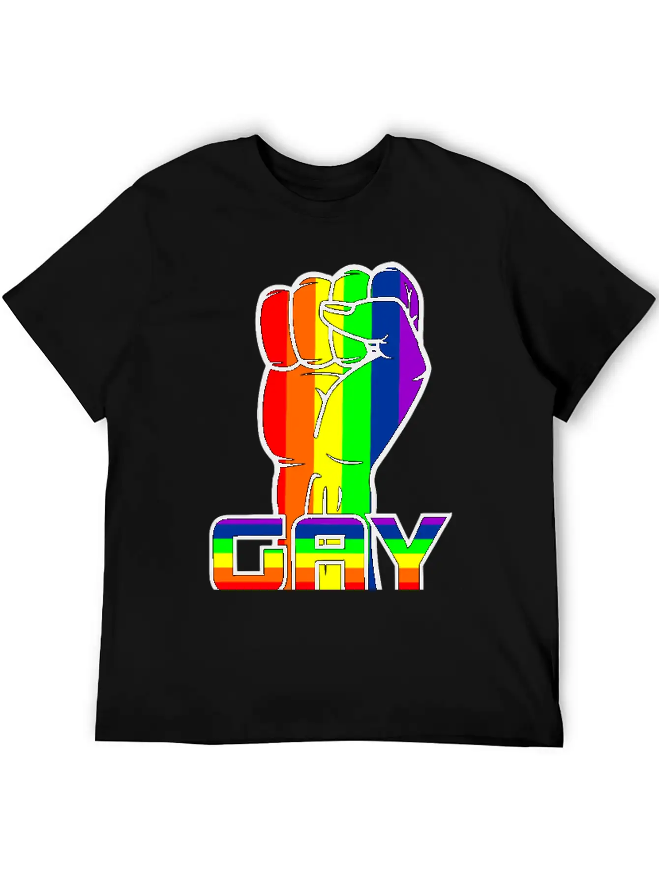 Rainbow Gay Pride Logo With Text 'GAY PRIDE' Timeless Short Sleeve Tee – Comfy And Minimalist Design