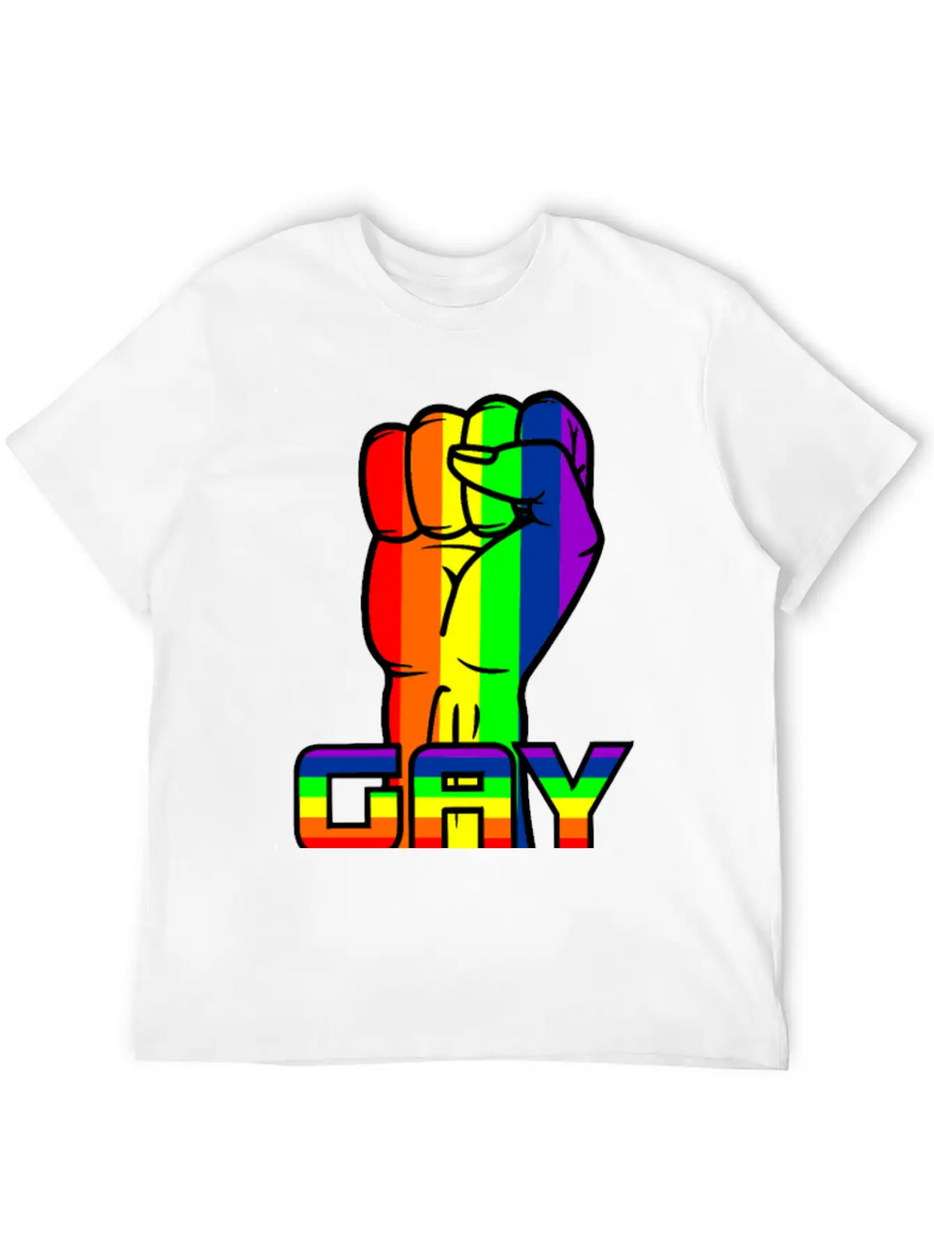 Rainbow Gay Pride Logo With Text 'GAY PRIDE' Timeless Short Sleeve Tee – Comfy And Minimalist Design