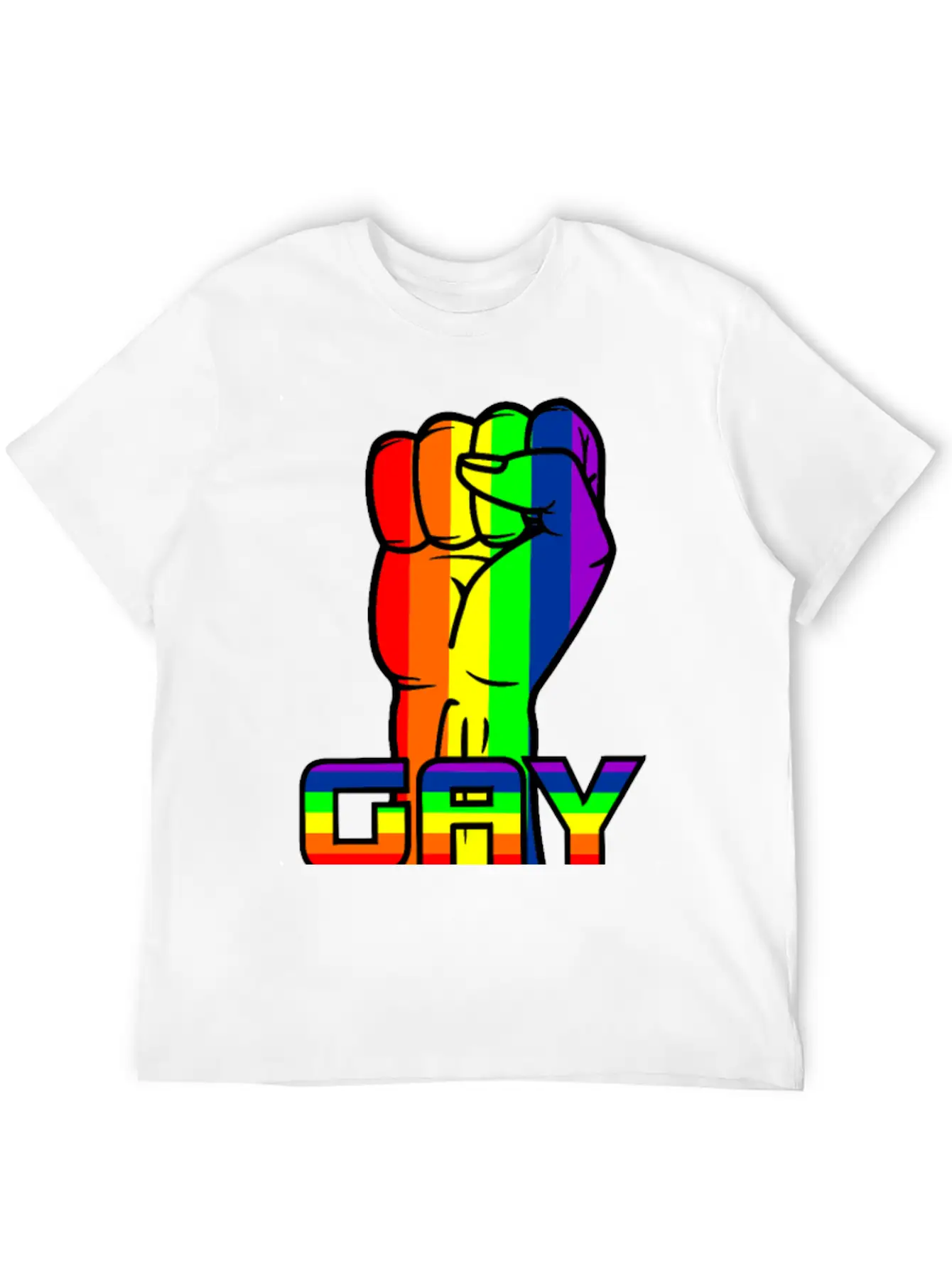 Rainbow Gay Pride Logo With Text 'GAY PRIDE' Timeless Short Sleeve Tee – Comfy And Minimalist Design