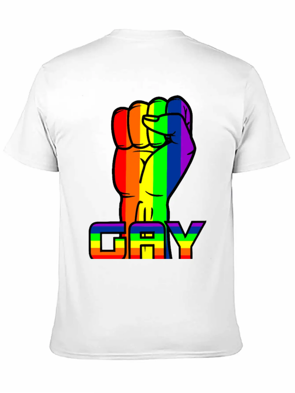 Rainbow Gay Pride Logo With Text 'GAY PRIDE' Timeless Short Sleeve Tee – Comfy And Minimalist Design