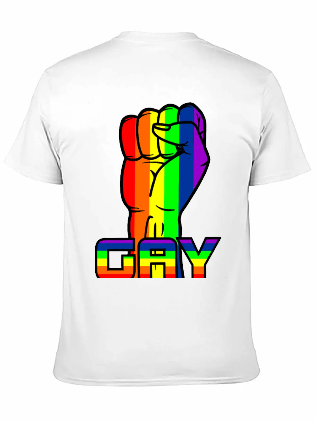 Rainbow Gay Pride Logo With Text 'GAY PRIDE' Timeless Short Sleeve Tee – Comfy And Minimalist Design
