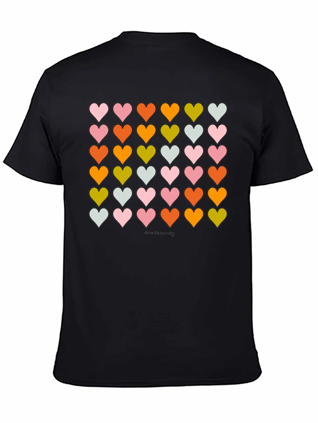 Rainbow Hearts Breathable Soft Cotton T-Shirt – Timeless Casual Look