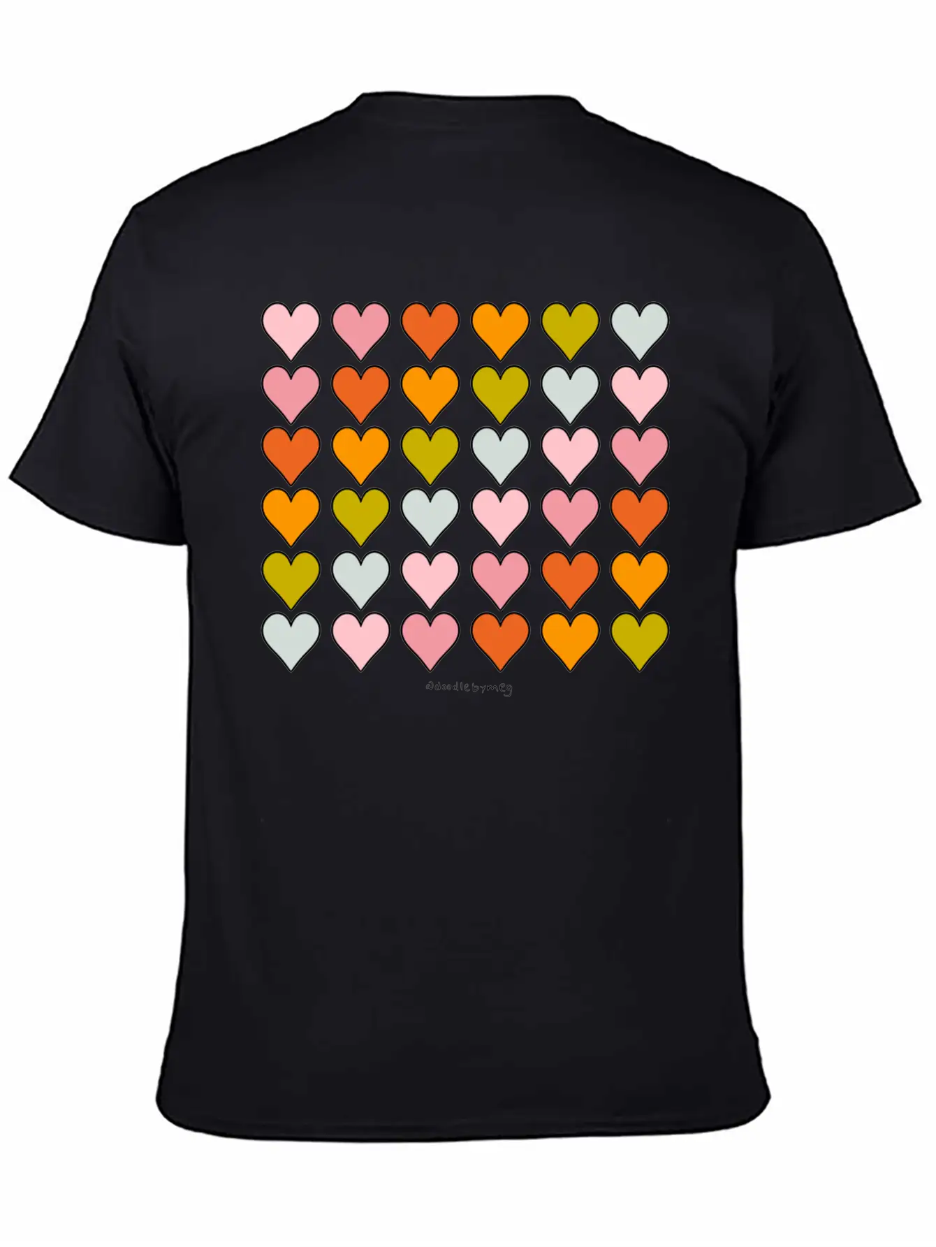 Rainbow Hearts Breathable Soft Cotton T-Shirt – Timeless Casual Look