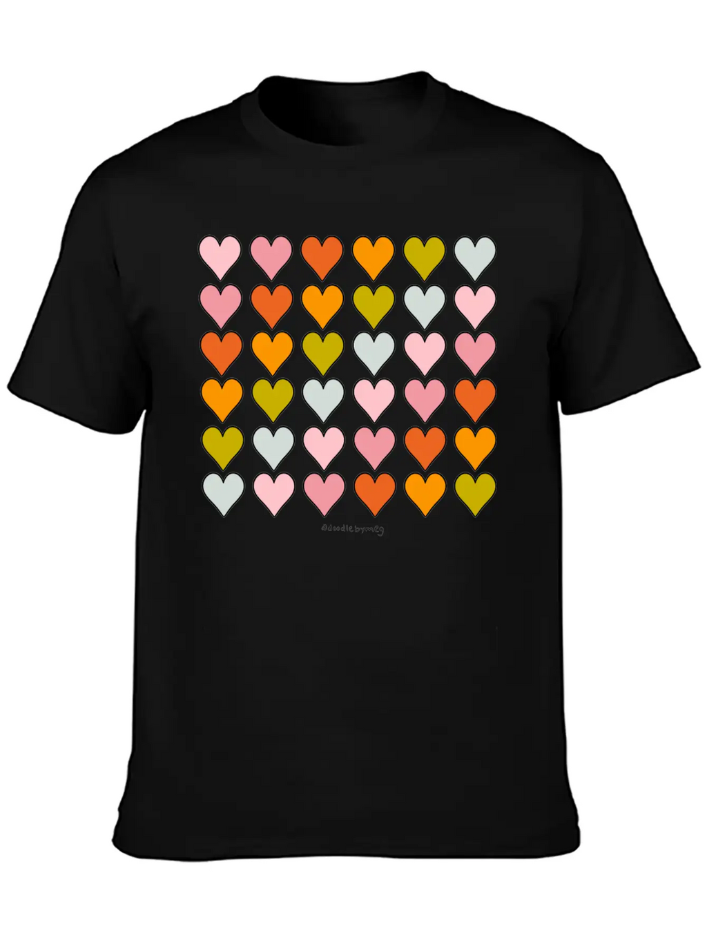 Rainbow Hearts Breathable Soft Cotton T-Shirt – Timeless Casual Look