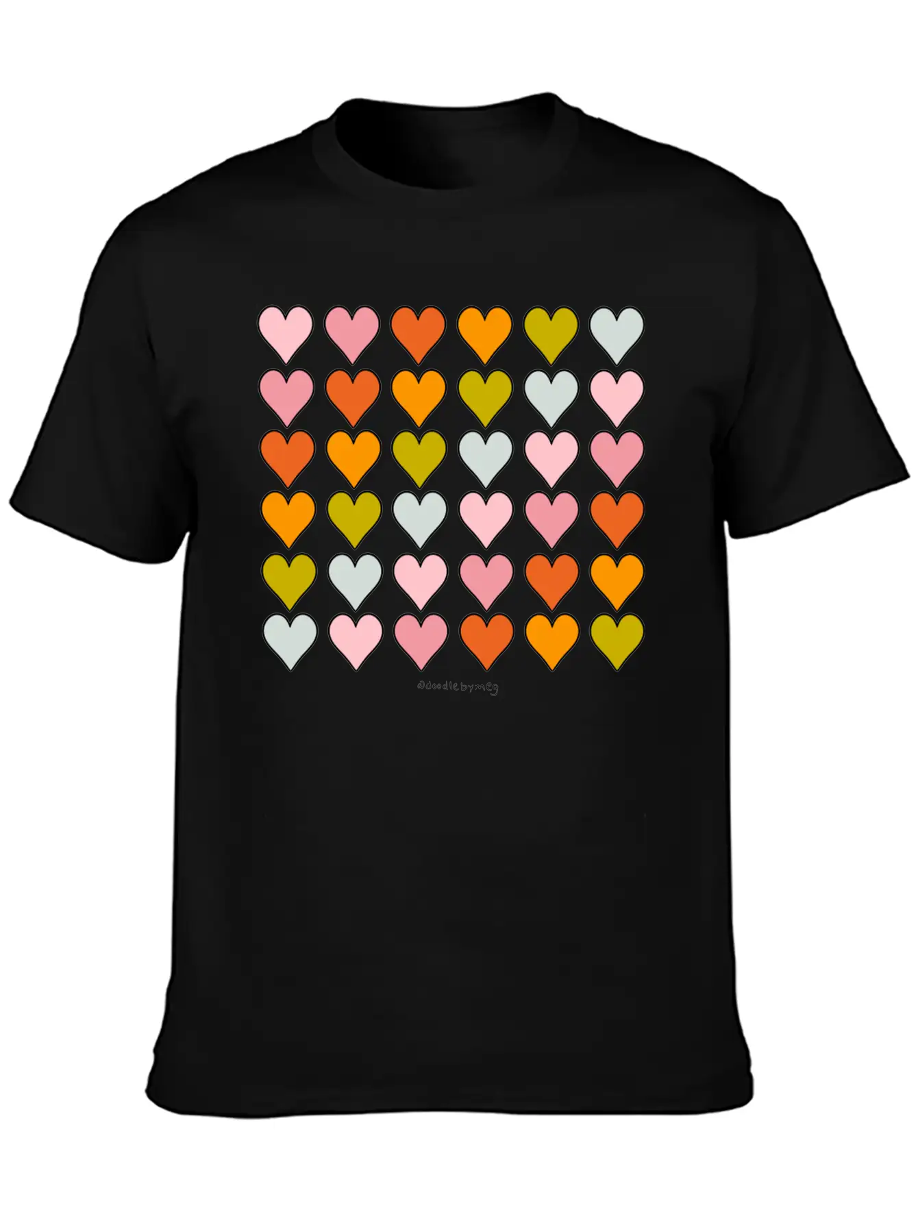 Rainbow Hearts Breathable Soft Cotton T-Shirt – Timeless Casual Look