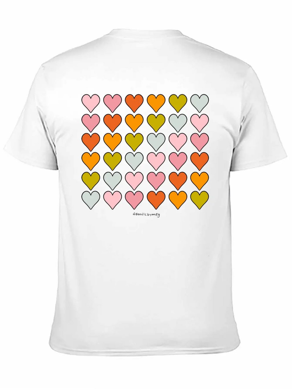 Rainbow Hearts Breathable Soft Cotton T-Shirt – Timeless Casual Look
