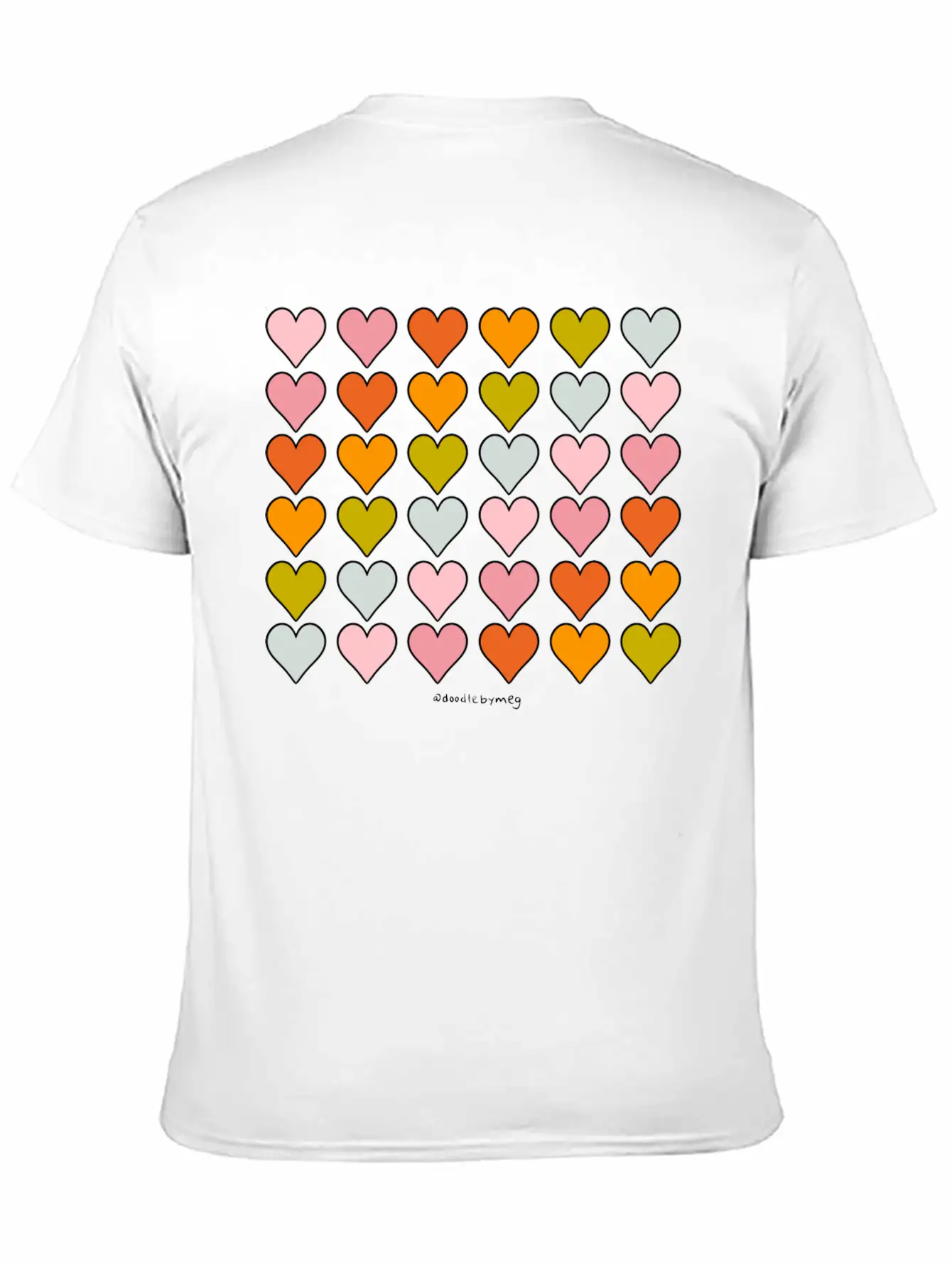 Rainbow Hearts Breathable Soft Cotton T-Shirt – Timeless Casual Look