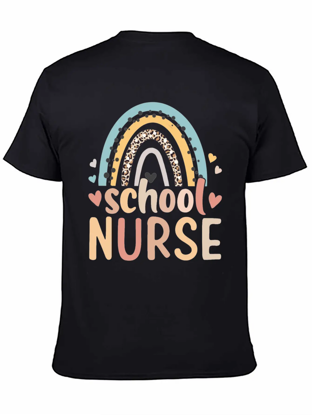 Rainbow Leopard Print School Nurse Back To School Basic Graphic T-Shirt – Daily Comfort In Soft Cotton