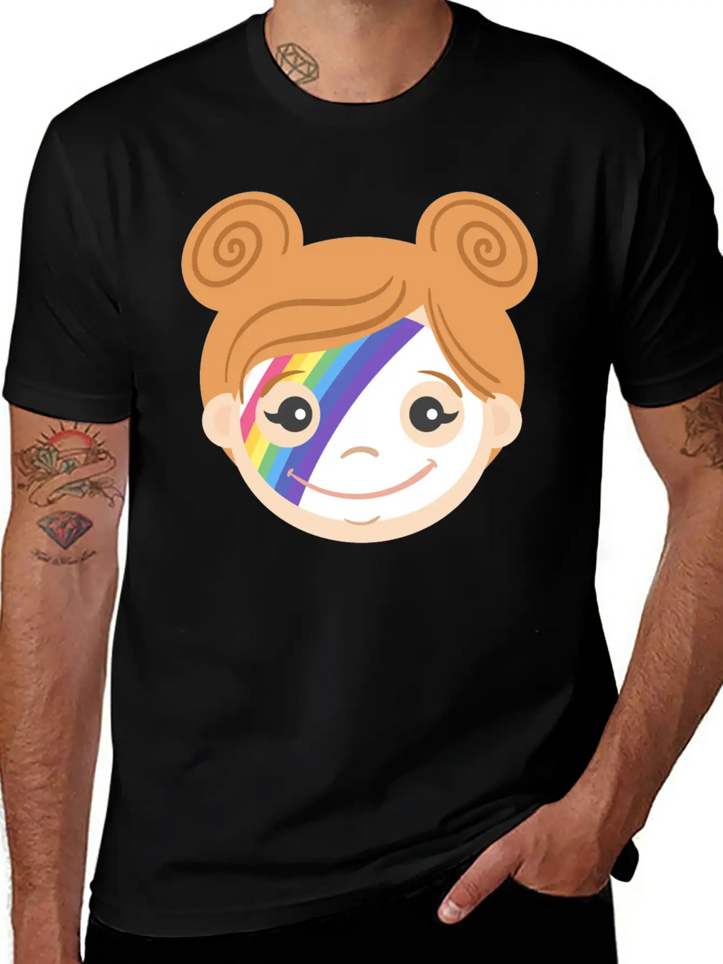 Rainbow Makeup Basic Graphic T-Shirt – Daily Comfort In Soft Cotton