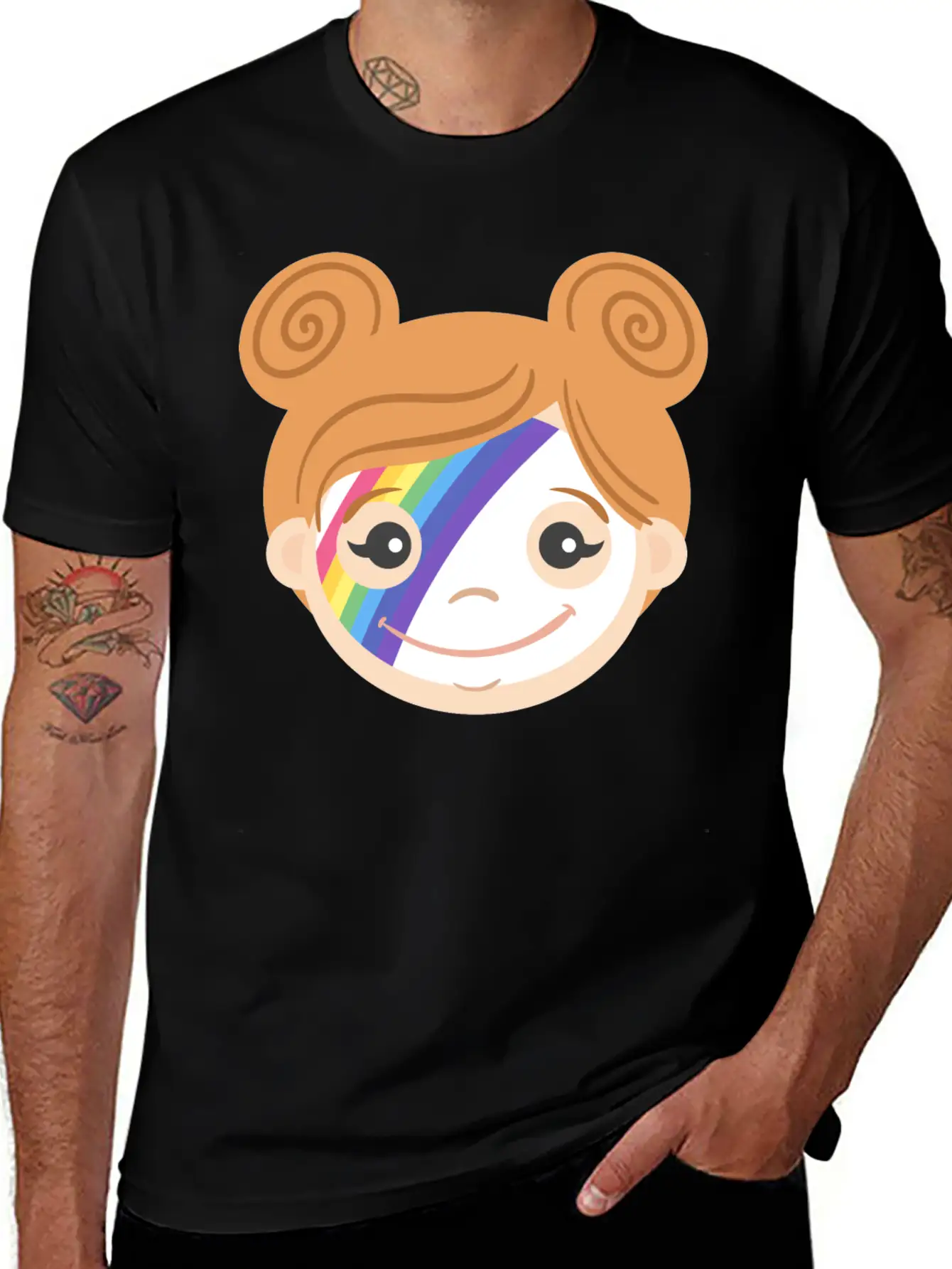 Rainbow Makeup Basic Graphic T-Shirt – Daily Comfort In Soft Cotton