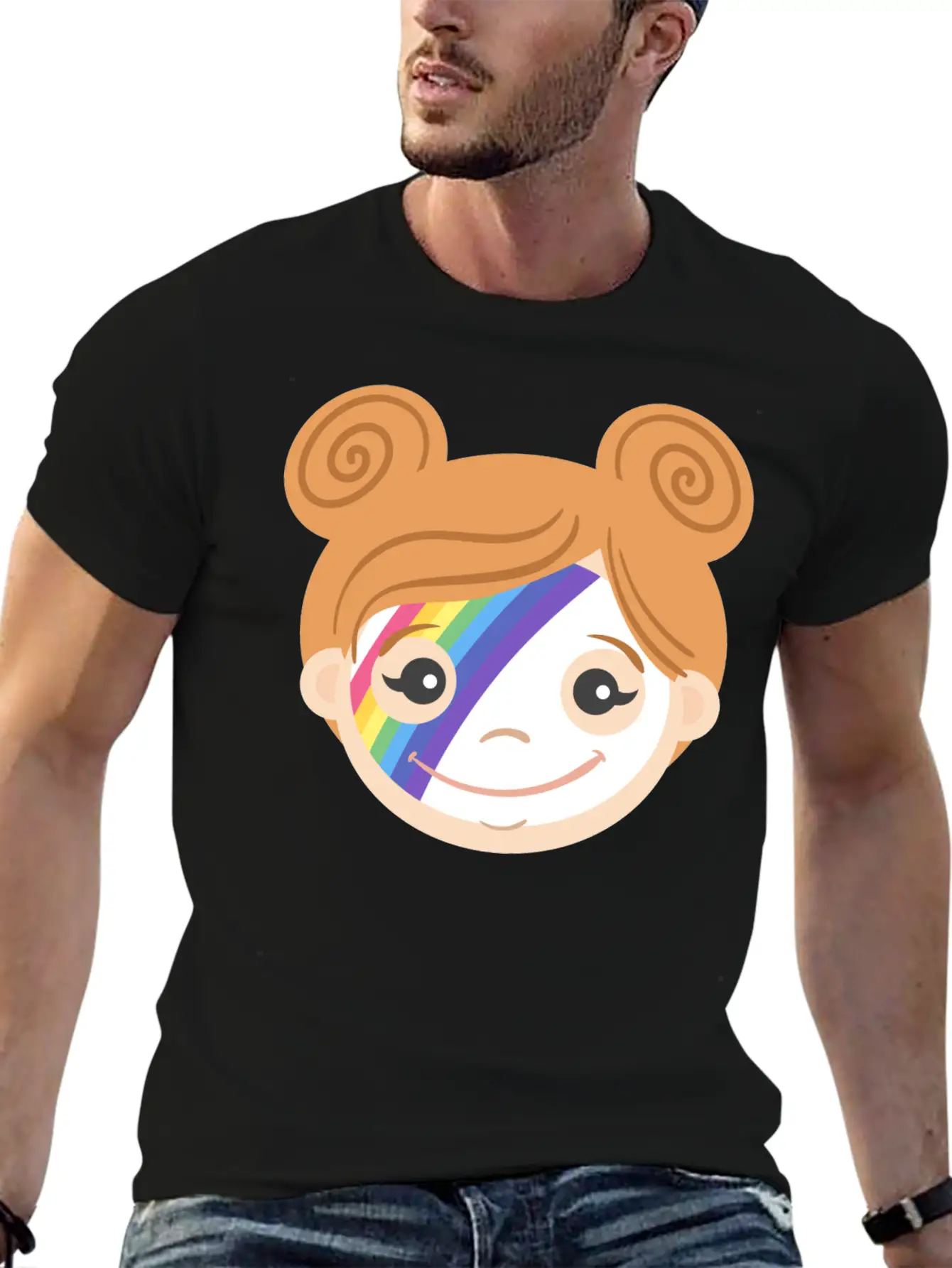 Rainbow Makeup Basic Graphic T-Shirt – Daily Comfort In Soft Cotton