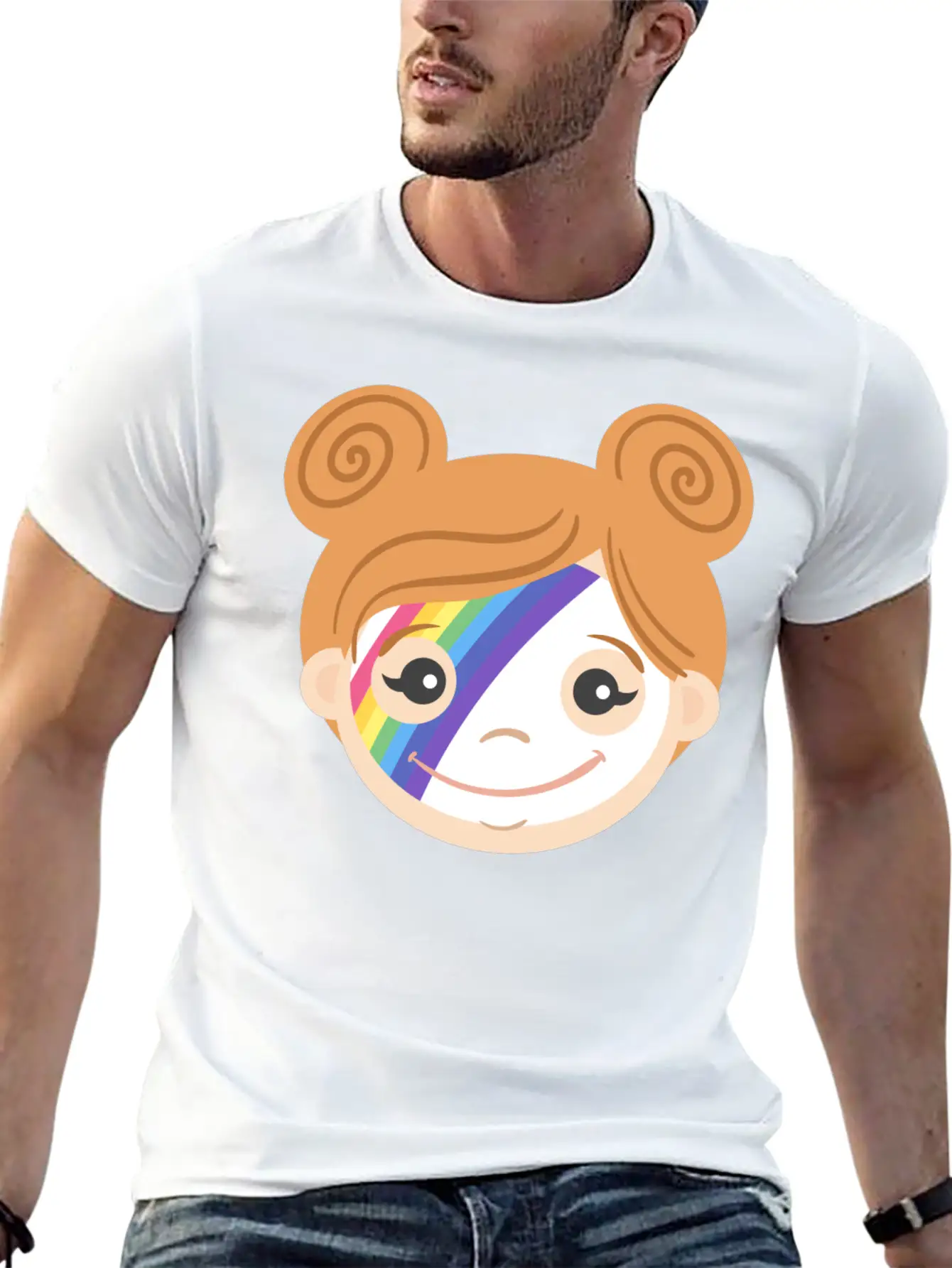 Rainbow Makeup Basic Graphic T-Shirt – Daily Comfort In Soft Cotton