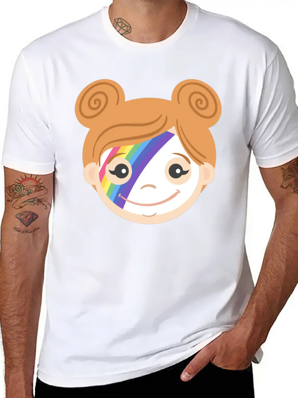 Rainbow Makeup Basic Graphic T-Shirt – Daily Comfort In Soft Cotton