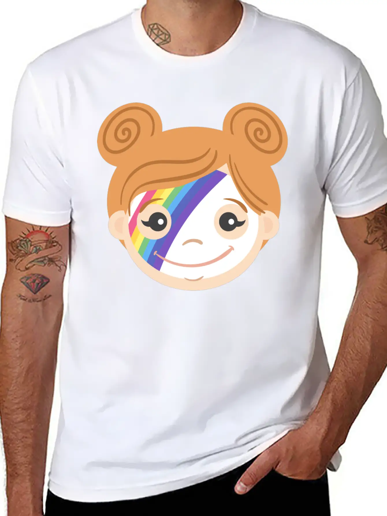Rainbow Makeup Basic Graphic T-Shirt – Daily Comfort In Soft Cotton