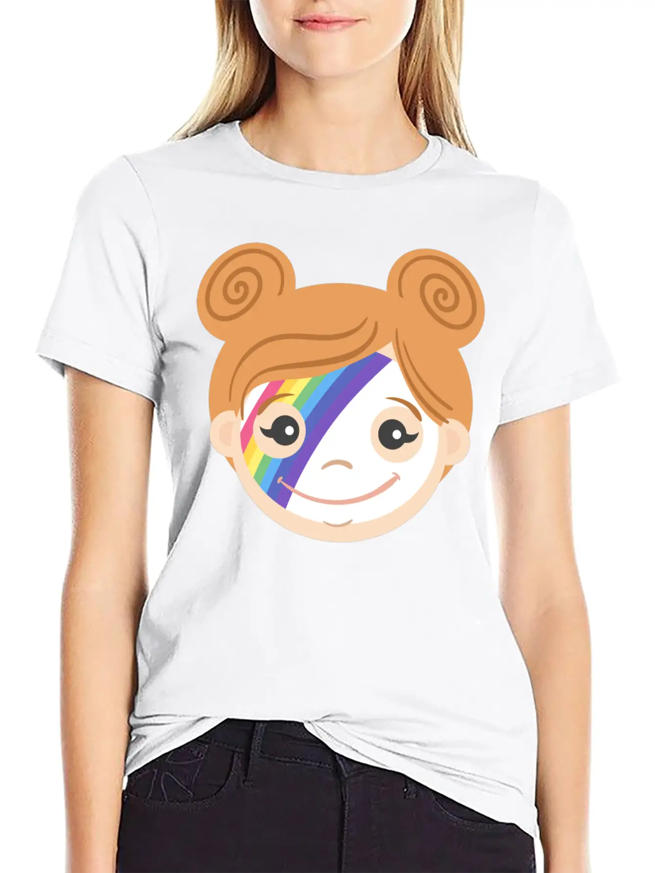Rainbow Makeup Basic Graphic T-Shirt – Daily Comfort In Soft Cotton