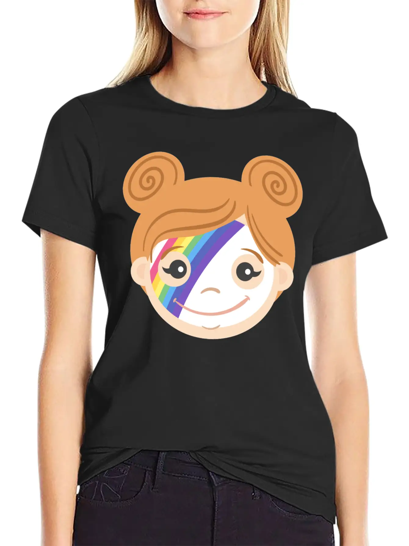 Rainbow Makeup Basic Graphic T-Shirt – Daily Comfort In Soft Cotton