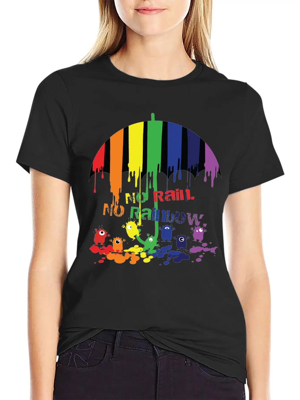 Rainbow Monsters Essential Cotton Tee For Daily Outfits – Unisex Style