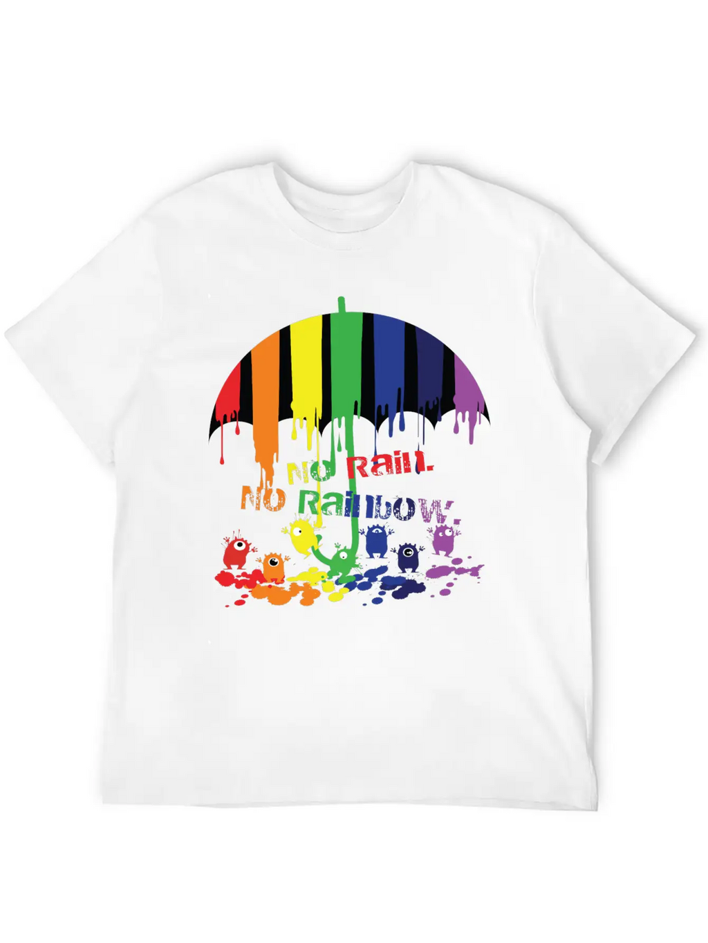 Rainbow Monsters Essential Cotton Tee For Daily Outfits – Unisex Style