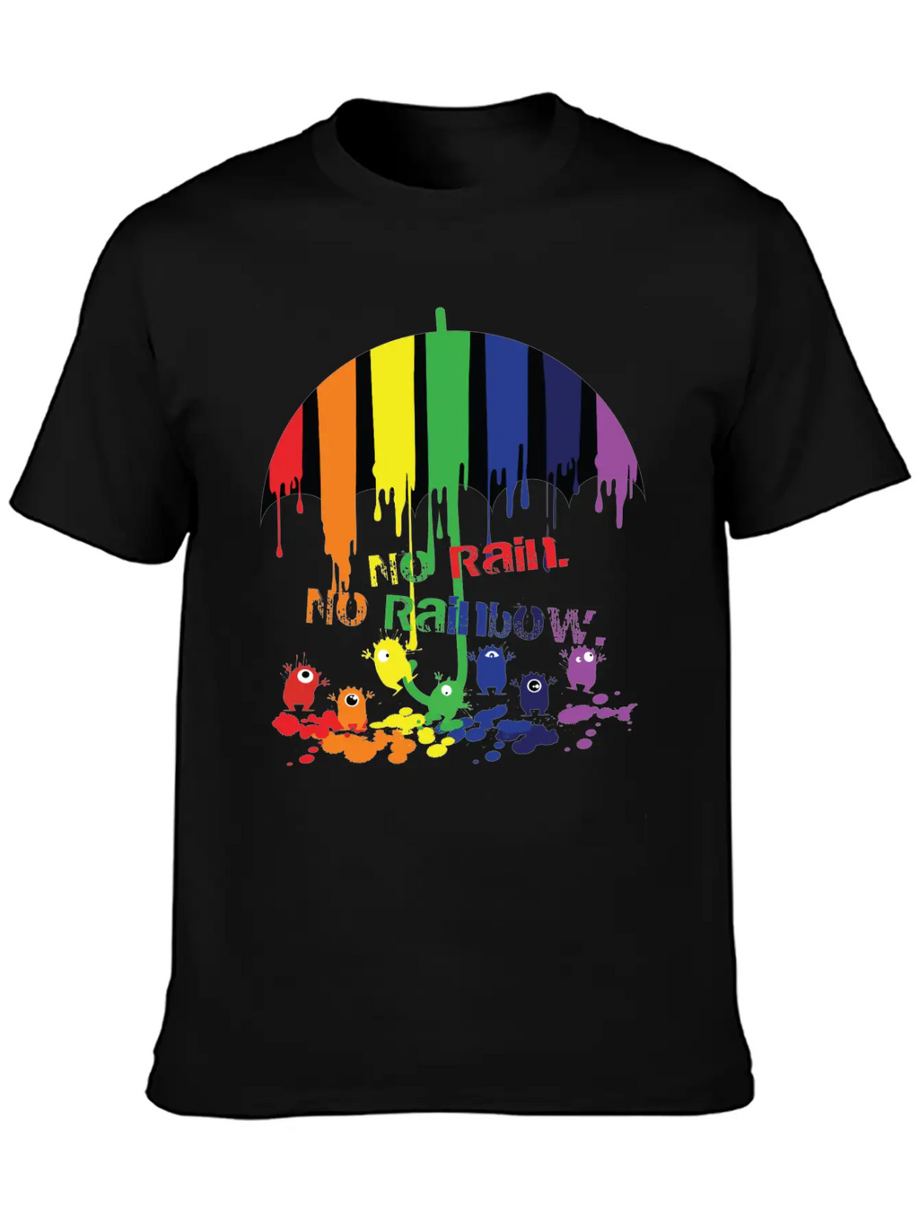 Rainbow Monsters Essential Cotton Tee For Daily Outfits – Unisex Style