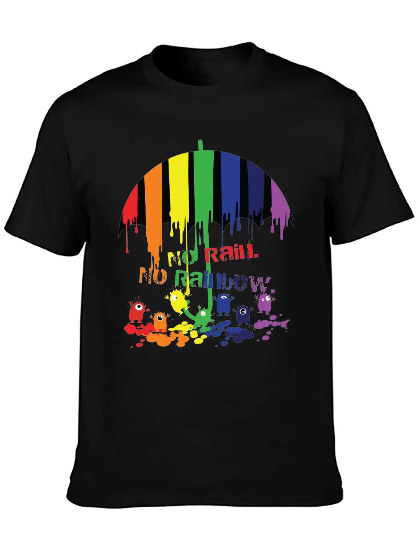 Rainbow Monsters Essential Cotton Tee For Daily Outfits – Unisex Style