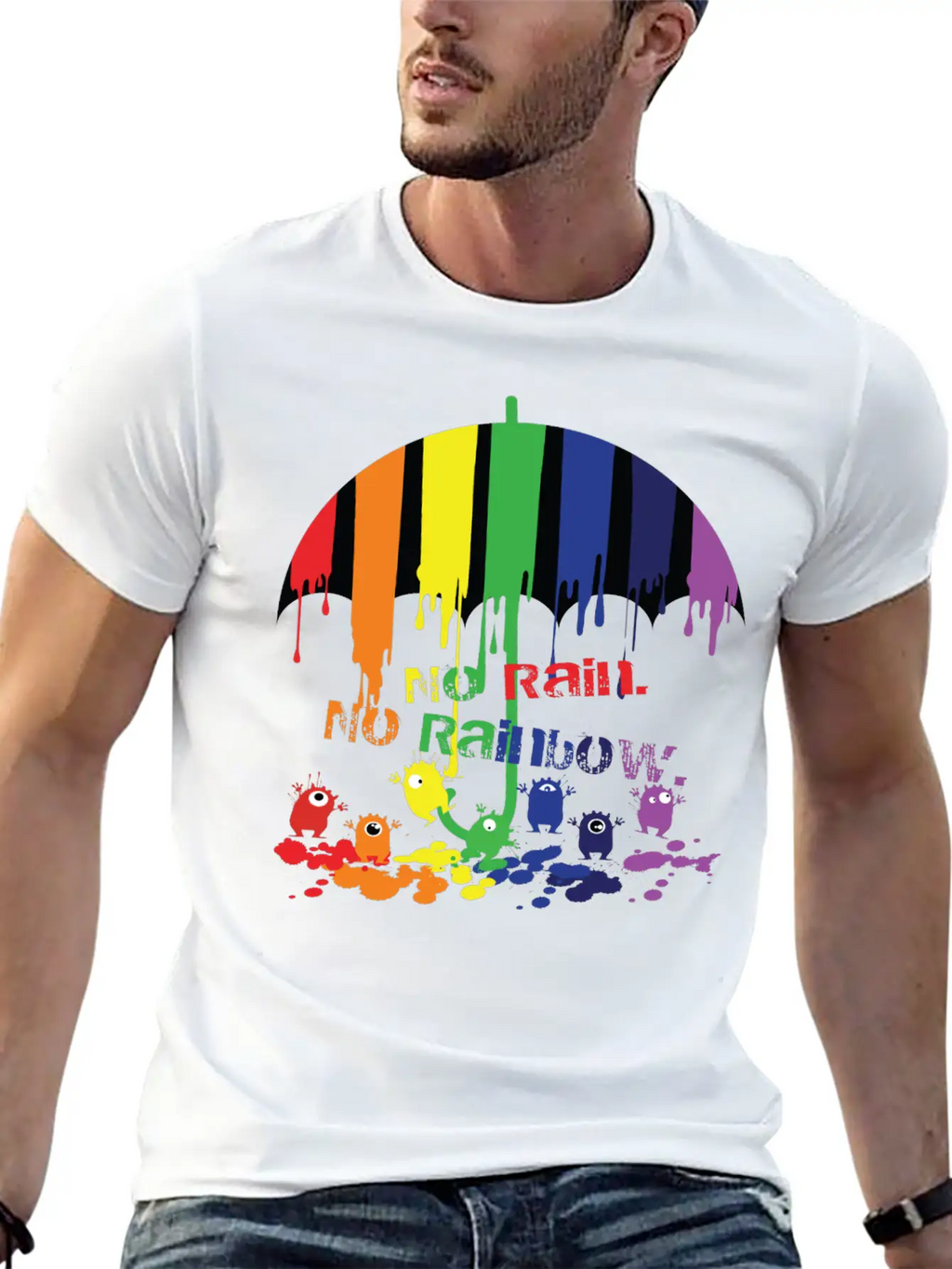 Rainbow Monsters Essential Cotton Tee For Daily Outfits – Unisex Style