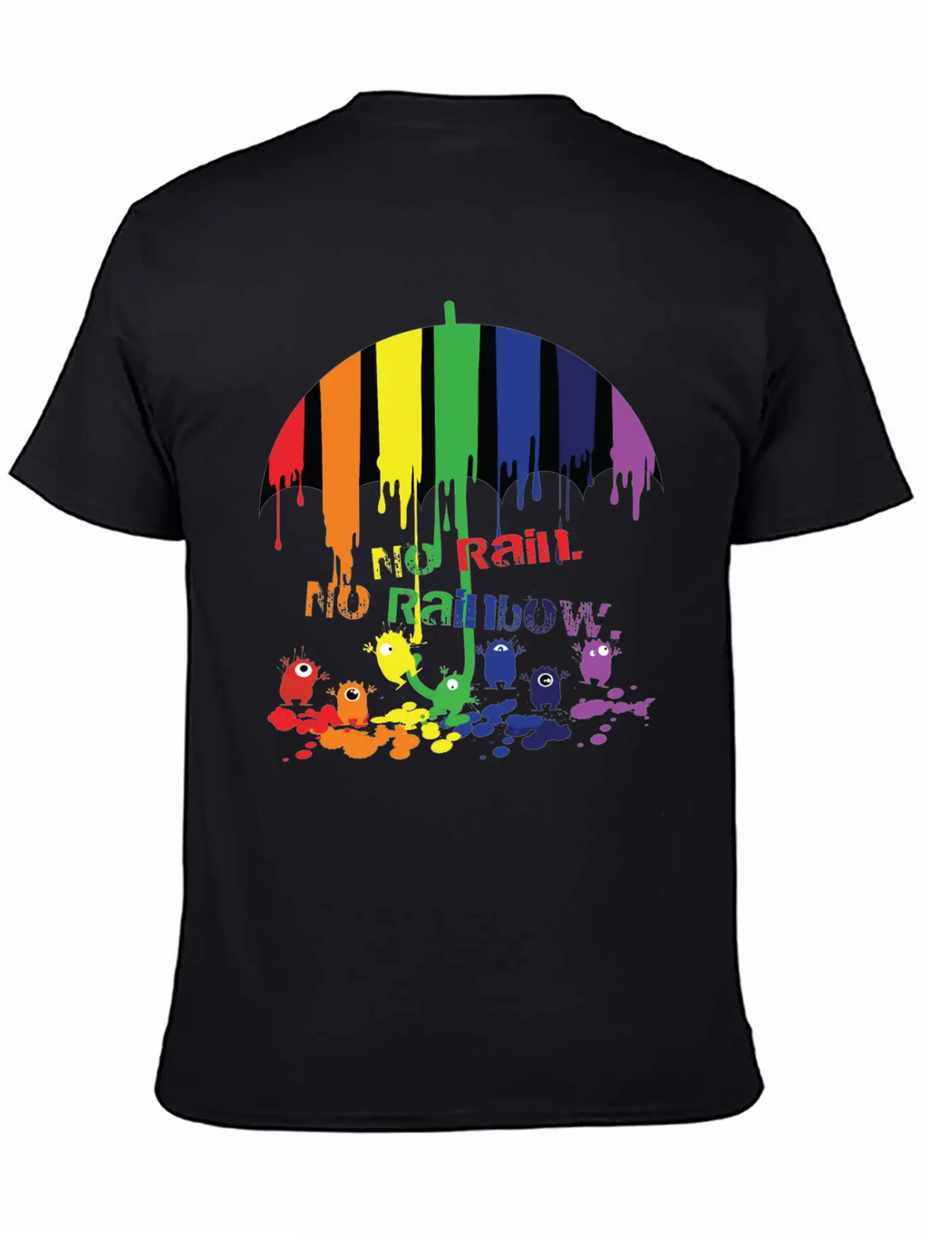 Rainbow Monsters Essential Cotton Tee For Daily Outfits – Unisex Style