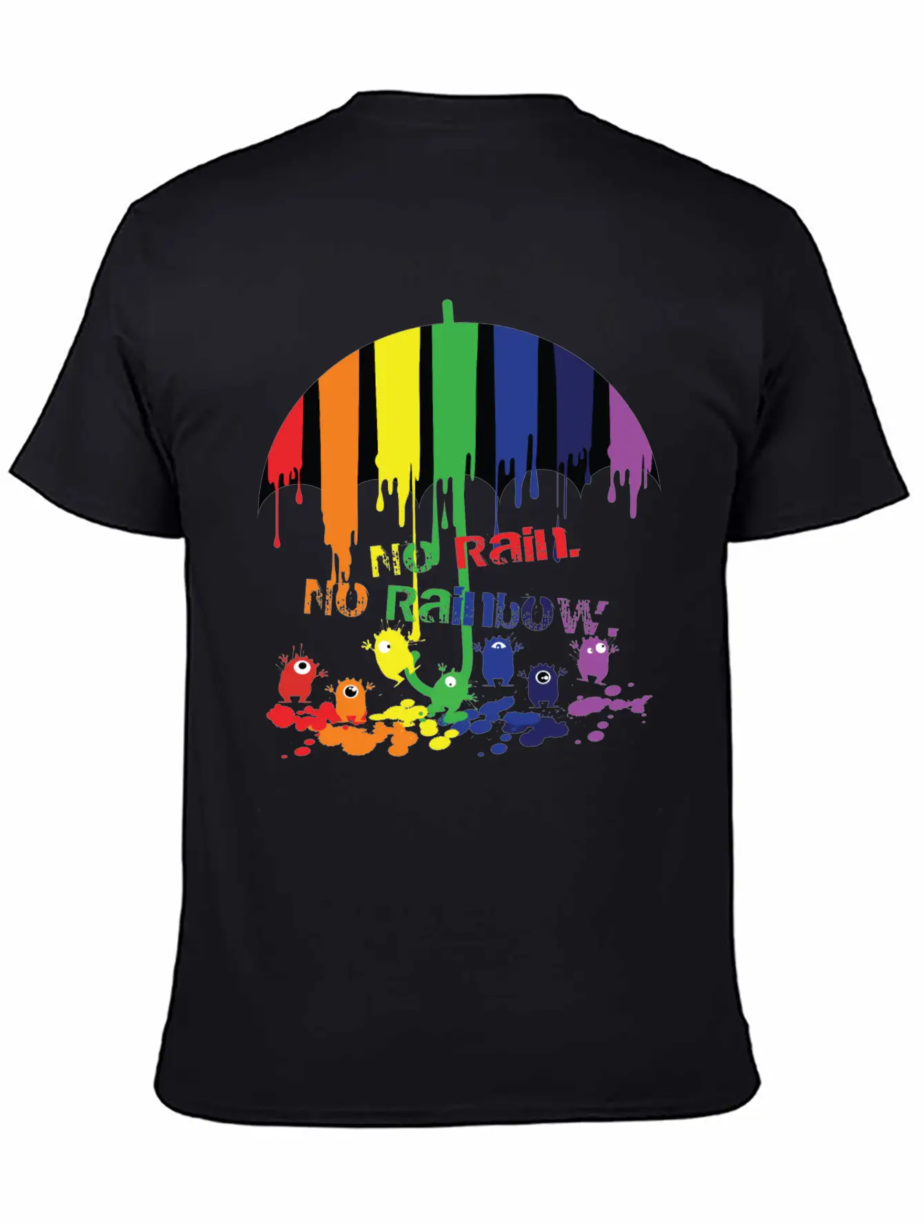 Rainbow Monsters Essential Cotton Tee For Daily Outfits – Unisex Style