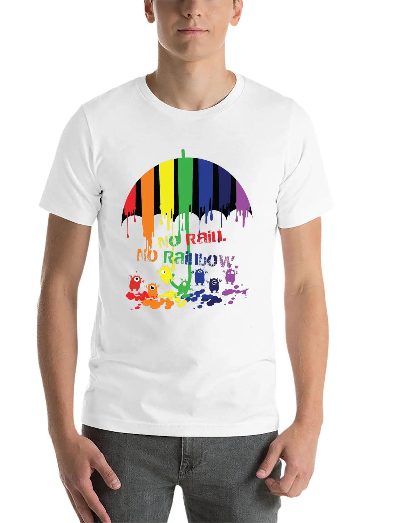 Rainbow Monsters Essential Cotton Tee For Daily Outfits – Unisex Style