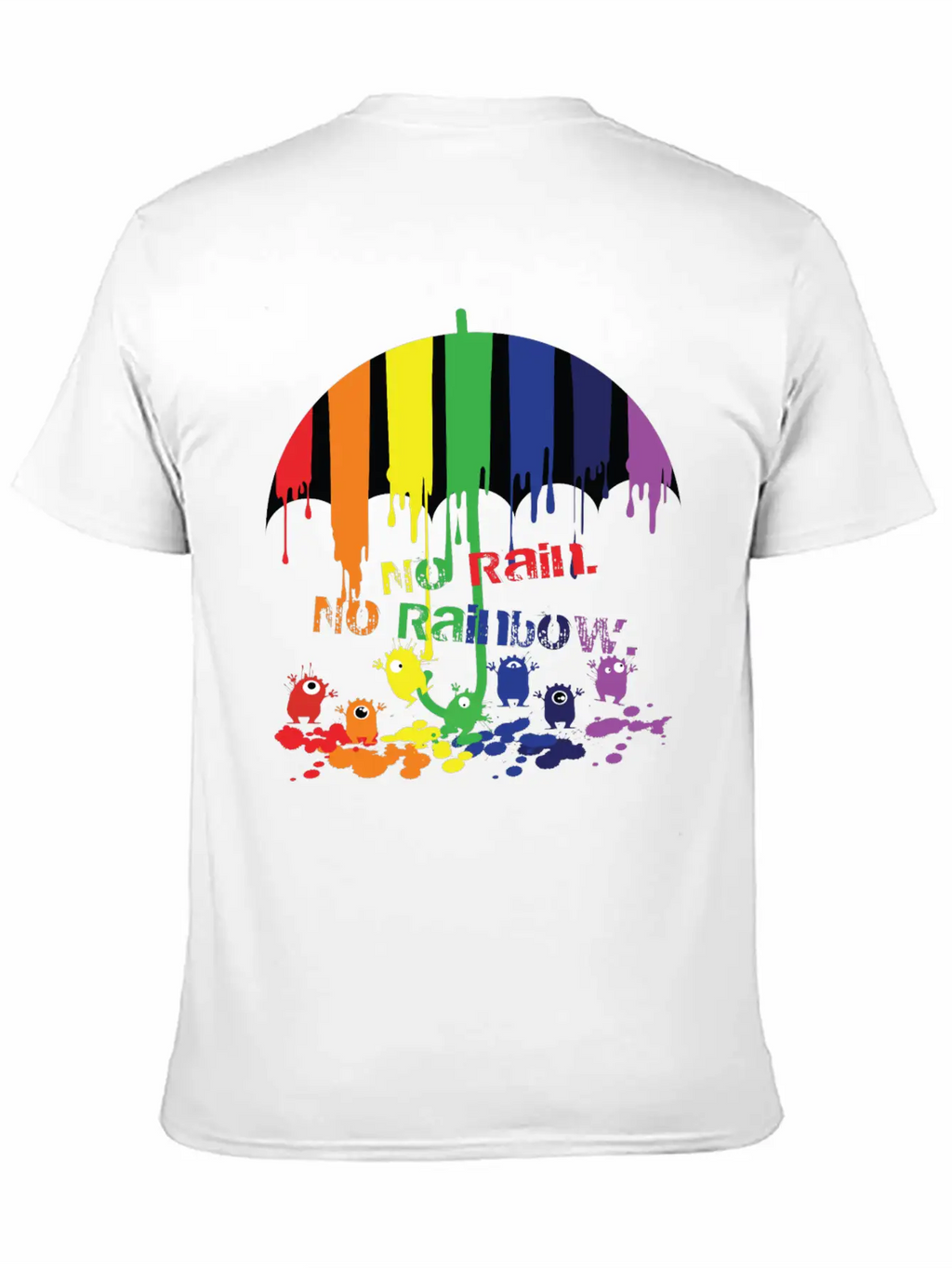Rainbow Monsters Essential Cotton Tee For Daily Outfits – Unisex Style