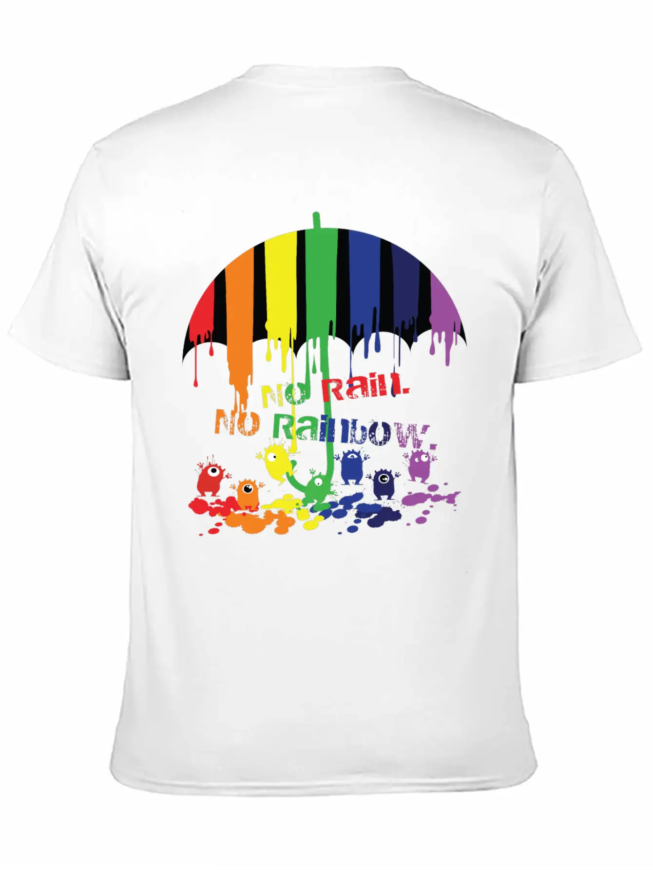 Rainbow Monsters Essential Cotton Tee For Daily Outfits – Unisex Style