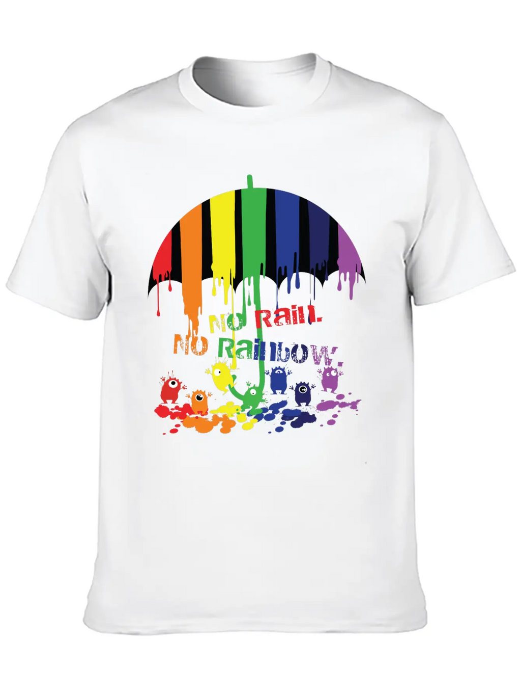Rainbow Monsters Essential Cotton Tee For Daily Outfits – Unisex Style