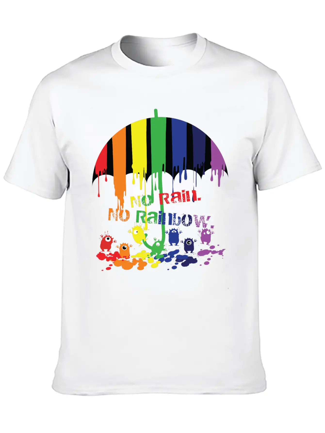 Rainbow Monsters Essential Cotton Tee For Daily Outfits – Unisex Style