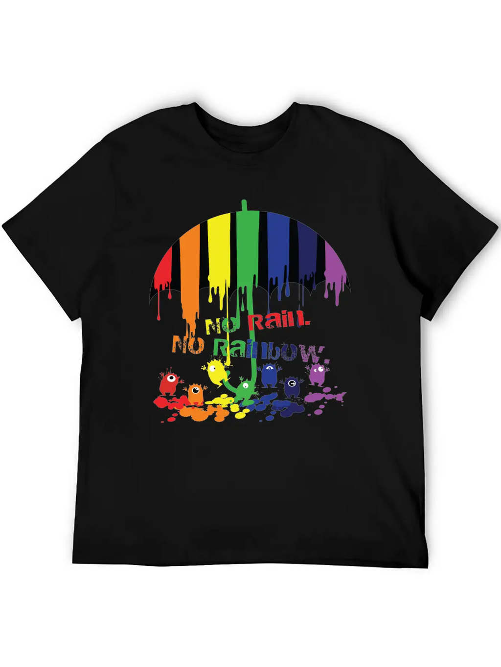 Rainbow Monsters Essential Cotton Tee For Daily Outfits – Unisex Style