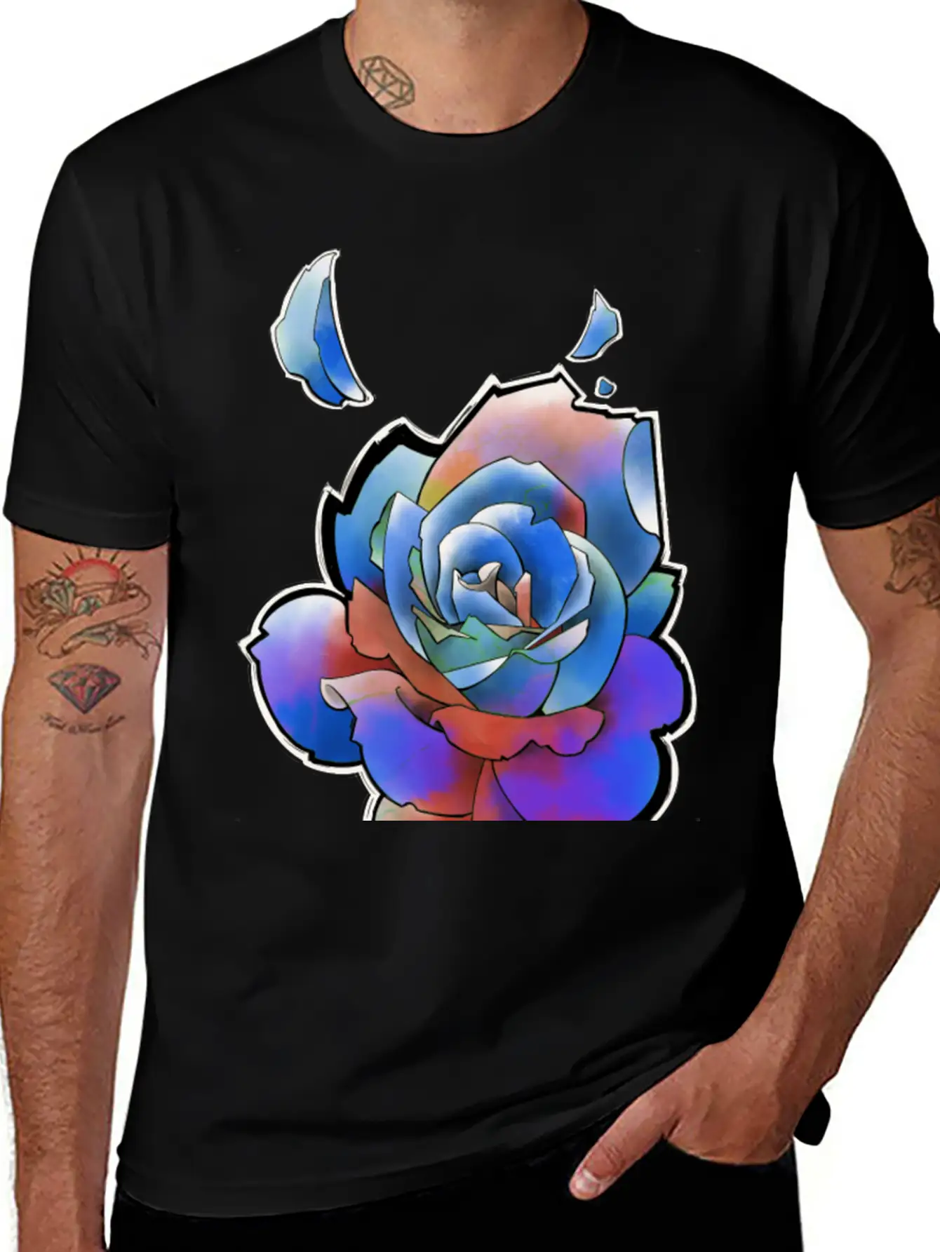 Rainbow Rose Unisex Casual T-Shirt – Clean Design For Daily Comfort