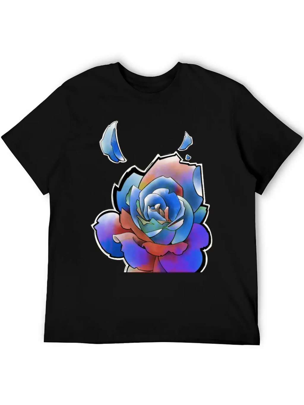 Rainbow Rose Unisex Casual T-Shirt – Clean Design For Daily Comfort