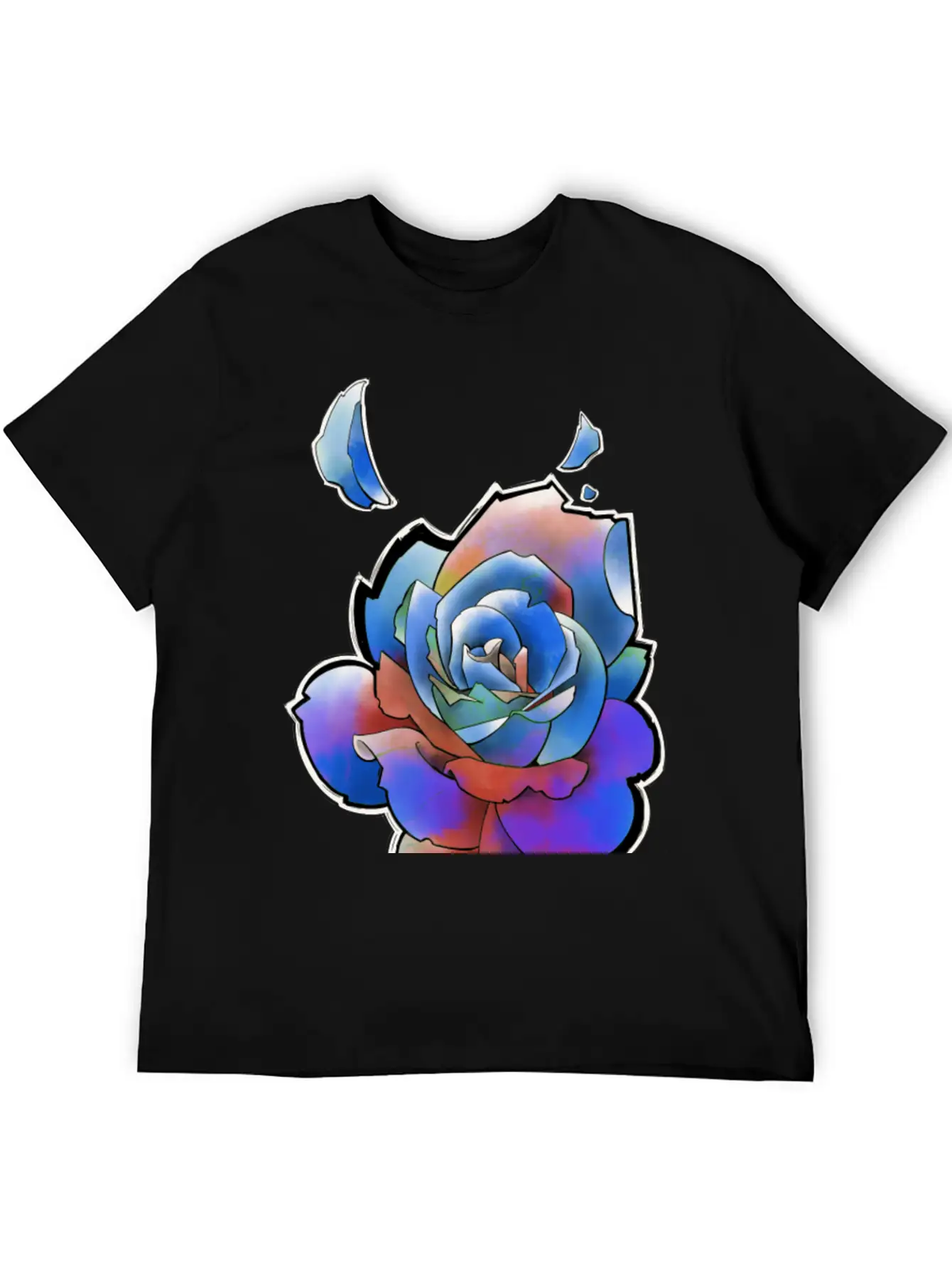 Rainbow Rose Unisex Casual T-Shirt – Clean Design For Daily Comfort