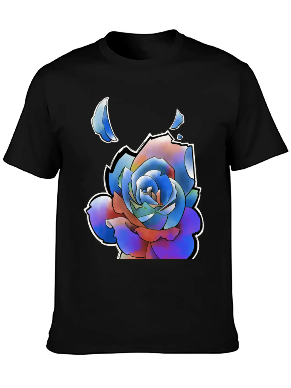 Rainbow Rose Unisex Casual T-Shirt – Clean Design For Daily Comfort