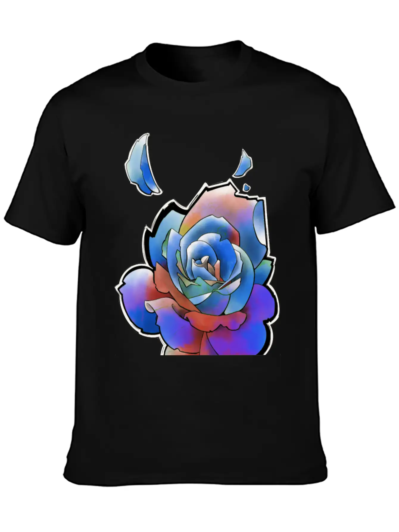 Rainbow Rose Unisex Casual T-Shirt – Clean Design For Daily Comfort