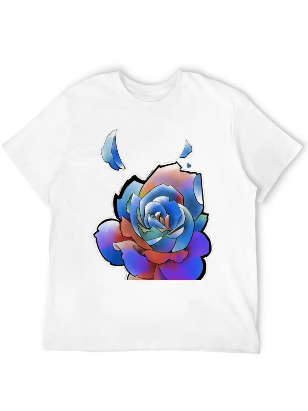 Rainbow Rose Unisex Casual T-Shirt – Clean Design For Daily Comfort