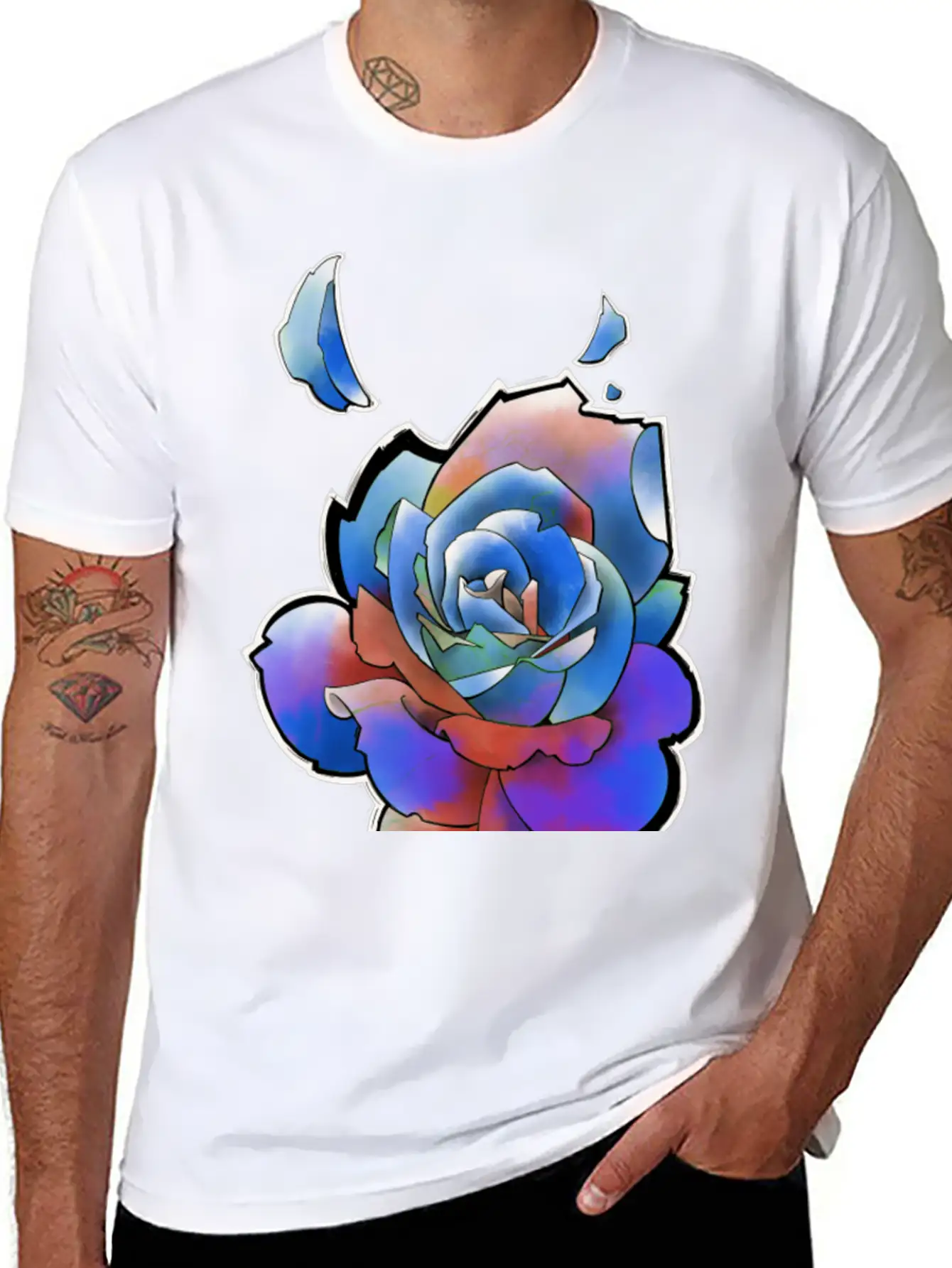 Rainbow Rose Unisex Casual T-Shirt – Clean Design For Daily Comfort