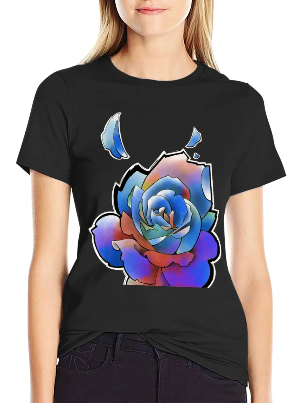 Rainbow Rose Unisex Casual T-Shirt – Clean Design For Daily Comfort